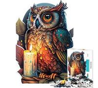 1000 Piece Jigsaw Puzzles for Teenagers Owl Art Luminous Wisdom Fun Activities at Home Perfect Decoration Anti-Stress Toys Suitable for Ages 14 And Up (38x52cm)