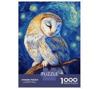 1000 Piece Jigsaw Puzzles for Teenagers Owl in Starry Night Adult Puzzles DIY Toys Stress Reliever Deal As Gifts for The Whole Family 38x26cm/1000pcs