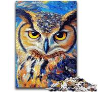 1000 Piece Jigsaw Puzzles for Teenagers Owl Night Sky Educational Family Game Is Ideal As Gifts for The Whole Family for 14+ 26x38cm
