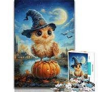 1000 Piece Jigsaw Puzzles for Teenagers Owl Pumpkin 1000 Piece Puzzle,Challenging Family Activity Games DIY Toy for Home Wall Decor Gifts 75x50cm