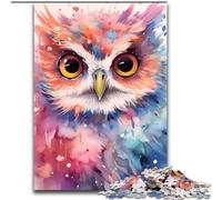 1000 Piece Jigsaw Puzzles for Teenagers Owl Watercolors, Learning Educational Is Ideal As A Gift for The Whole Family (Size 26x38cm)