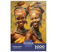 1000 Piece Jigsaw Puzzles for Teenagers Painted African Sisters Jigsaw for Adults Hands-on Game Pattern Assembly for Birthday, Chrismas 52x38cm/1000pcs