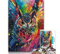 1000 Piece Jigsaw Puzzles for Teenagers Paintings Colorful Owl Adult Puzzles,Learning Educational Toys Family Games Unique Birthday And Gifts 26x38cm