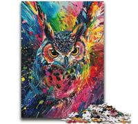 1000 Piece Jigsaw Puzzles for Teenagers Paintings Colorful Owl Decompressing Intellectual Educational Toy Secret Santa Gifts 50x75cm