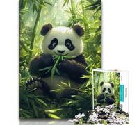 1000 Piece Jigsaw Puzzles for Teenagers Panda Eating Bamboo Puzzles for Teenagers,Challenging Family Activity Games DIY Toy for Home Wall Decor Gifts (size 38x26cm)