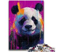1000 Piece Jigsaw Puzzles for Teenagers Panda Oil Painting Jigsaw,for Educational Game Challenge Toy Birthday Present, Gifts, Wall Art (38x26cm)