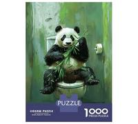 1000 Piece Jigsaw Puzzles for Teenagers Panda on Toilet Jigsaw for Adults Relax Games Hand Speed Race Deal As Gifts for The Whole Family 38x26cm/1000pcs