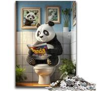 1000 Piece Jigsaw Puzzles for Teenagers Panda Sitting on The Toilet Puzzles for Teenagers,Challenging Game Gifts for Is Ideal As A Gift for The Whole Family (26x38cm)
