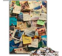 1000 Piece Jigsaw Puzzles for Teenagers Paris Stamp Collage, for Educational Game Challenge Toy Unique Home Decor And Gifts (Size 50x75cm)