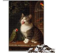 1000 Piece Jigsaw Puzzles for Teenagers Parrot And Cat, for 14+ Challenging Game As A Gift for The Whole Family And Friends (Size50x75cm)