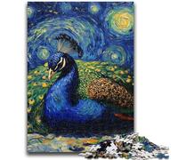 1000 Piece Jigsaw Puzzles for Teenagers Peacock Night Sky Family Game Stress Reliever Difficult Challenge Secret Santa Gifts 50x75cm