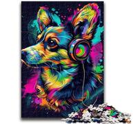 1000 Piece Jigsaw Puzzles for Teenagers Pembroke Welsh Corgi Dog Staycation Kill Time with Fully Interlocking Randomly Shaped Pieces 50x75cm