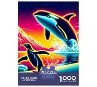 1000 Piece Jigsaw Puzzles for Teenagers Penguin Escapes Orca Jigsaws for Adults Toy Wall Decor Staycation Kill Time Stress Reduction Gifts 70x50cm/1000pcs