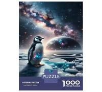 1000 Piece Jigsaw Puzzles for Teenagers Penguin in Space Wallpaper Puzzle for Adults Brain Teaser Game Birthday Present Help The Brain Exercise 70x50cm/1000pcs