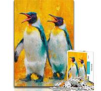 1000 Piece Jigsaw Puzzles for Teenagers Penguin Oil Painting Teenager Jigsaw,Relax Games Is Ideal As A Gift for The Whole Family 26x38cm