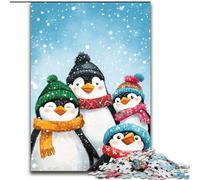 1000 Piece Jigsaw Puzzles for Teenagers Penguins in Winter, Family Game Stress Reliever Difficult Challenge Enhance Love between Couples (Size 26x38cm)