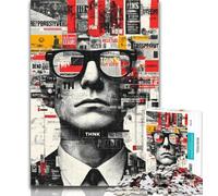 1000 Piece Jigsaw Puzzles for Teenagers People Wearing Glasses Adult Puzzles,Stress Reliever Staycation Kill Time Enhance Love between Couples 50x75cm