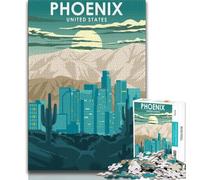 1000 Piece Jigsaw Puzzles for Teenagers Phoenix Arizona Travel,Educational Games Home Decoration Birthday Present,Gifts,Wall Art (38x26cm)
