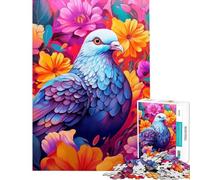 1000 Piece Jigsaw Puzzles for Teenagers Pigeon Flowers Portrait Help The Brain Exercise Difficult Hard Relaxing Games Suitable for Ages 14 And Up (50X75CM)