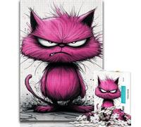 1000 Piece Jigsaw Puzzles for Teenagers Pink Cat Teenager Jigsaw,Birthday Present, Gifts, Wall Art for Age 14 Years Up 26x38cm