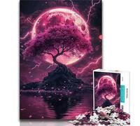 1000 Piece Jigsaw Puzzles for Teenagers Pink Cherry Blossom Tree Adult Jigsaw,Quiz Game Wall Decoration Unique Birthday And Xmas Gifts (size 75x50cm)