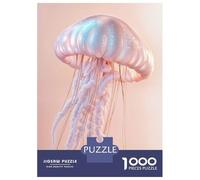 1000 Piece Jigsaw Puzzles for Teenagers Pink Jellyfish Illustration Puzzles for Adults Anti-Stress Toys Analysis And Logic Unique Birthday And Gifts 70x50cm/1000pcs
