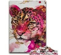 1000 Piece Jigsaw Puzzles for Teenagers Pink Leopard Learning Educational Toys Fun at Home Activities, Birthday Present,Travel Gifts 50x75cm