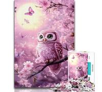 1000 Piece Jigsaw Puzzles for Teenagers Pink Owl 1000 Pieces for Adults,Classic Educational Games Beautiful Decoration 26x38cm
