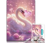 1000 Piece Jigsaw Puzzles for Teenagers Pink Swan Adult Puzzles,Challenging Game Gifts for Is Ideal As A Gift for The Whole Family 75x50cm