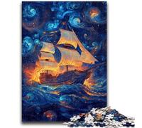 1000 Piece Jigsaw Puzzles for Teenagers Pirate Ship Learning Educational Toy for Is Ideal As A Gift for The Whole Family 26x38cm