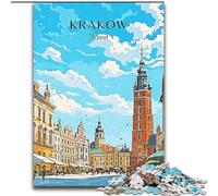 1000 Piece Jigsaw Puzzles for Teenagers Poland Krakow Travel, Train Your Brain And Hands Unique Birthday And Gifts for Age 14+ 26x38cm