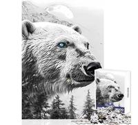 1000 Piece Jigsaw Puzzles for Teenagers Polar Bear Double Exposure Fun Games Staycation Kill Time Toy Wall Decor Unique Gifts for Birthday And Christmas (50X75cm)