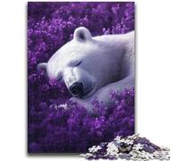 1000 Piece Jigsaw Puzzles for Teenagers Polar Bear in Lavender Teenager Jigsaw,Family Activity Fun at Home Activities, Birthday Present,Travel Gifts (26x38cm)