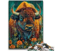 1000 Piece Jigsaw Puzzles for Teenagers Poppy Bison Challenging To Complete But Fun And Humorous Birthday Present, Gifts, Wall Art 26x38cm