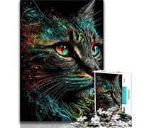 1000 Piece Jigsaw Puzzles for Teenagers Portrait of Beautiful Cat Teenager Jigsaw,Educational Games Home Decoration Suitable for Desktop Decoration (size 38x26cm)