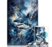 1000 Piece Jigsaw Puzzles for Teenagers Powerful Shark Swimming Teenager Jigsaw,Relax Games Is Ideal As A Gift for The Whole Family 75x50cm
