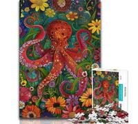 1000 Piece Jigsaw Puzzles for Teenagers Psychedelic Animal Octopus Adult Jigsaw,Fun Activity for Home, Rainy Days Toys, Birthday Gifts 38x26cm