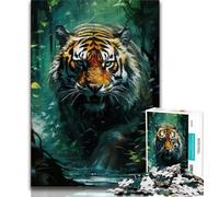 1000 Piece Jigsaw Puzzles for Teenagers Psychedelic Animal Tiger 1000 Pieces for Adults,Classic Educational Games Beautiful Decoration 26x38cm