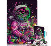 1000 Piece Jigsaw Puzzles for Teenagers Psychedelic Astronaut 1000 Pieces for Adults,Educational Games Wall Decoration Unique Birthday And Xmas Gifts 38x26cm