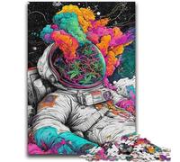 1000 Piece Jigsaw Puzzles for Teenagers Psychedelic Astronaut Adult Jigsaw,Quiz Game for Is Ideal As A Gift for The Whole Family (50x75cm)