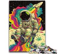 1000 Piece Jigsaw Puzzles for Teenagers Psychedelic Astronaut Puzzles for Teenagers,Decompressing Intellectual Educational Toy Perfect Decoration (75x50cm)