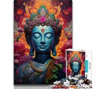 1000 Piece Jigsaw Puzzles for Teenagers Psychedelic Buddha 1000 Piece Puzzle,Educational Family Game Suitable for Desktop Decoration 26x38cm
