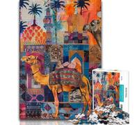 1000 Piece Jigsaw Puzzles for Teenagers Psychedelic Camel Teenager Jigsaw,Educational Games Home Decoration Suitable for Desktop Decoration (size 75x50cm)