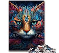 1000 Piece Jigsaw Puzzles for Teenagers Psychedelic Cat Adult Puzzles,Stress Reliever Difficult Challenge Unique Home Decor And Gifts (26x38cm)