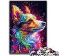 1000 Piece Jigsaw Puzzles for Teenagers Psychedelic Dog Adult Jigsaw,Decompressing Intellectual Educational Toy Perfect Decoration (38x26cm)