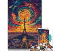1000 Piece Jigsaw Puzzles for Teenagers Psychedelic Eiffel Adult Puzzles,Learning Educational Toys Family Games Unique Birthday And Gifts 26x38cm