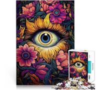 1000 Piece Jigsaw Puzzles for teenagers Psychedelic Eye Flowers Familienaktivität Geburtstagsgeschenk, Geschenke, Wandkunst52x38cm