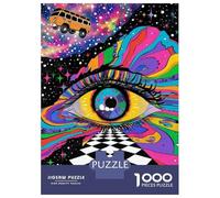 1000 Piece Jigsaw Puzzles for Teenagers Psychedelic Eye Poster Puzzle for Adults Brain Teaser Game Birthday Present Help The Brain Exercise 52x38cm/1000pcs