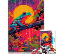 1000 Piece Jigsaw Puzzles for Teenagers Psychedelic Frog 1000 Piece Puzzle,for Educational Game Challenge Toy Deal As Gifts for The Whole Family (size 38x26cm)