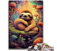 1000 Piece Jigsaw Puzzles for Teenagers Psychedelic Mushroom Sloths Help The Brain Exercise Addictive Toys to Cultivate Patience Perfect Decoration 26x38cm